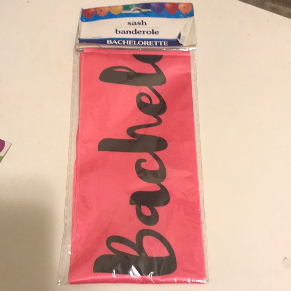 Bachelorette Sash in Hot Pink with Black Lettering